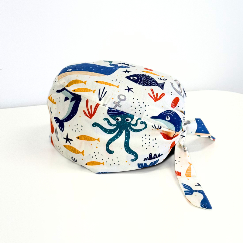 Unisex Printed Scrub Cap - Under the Sea