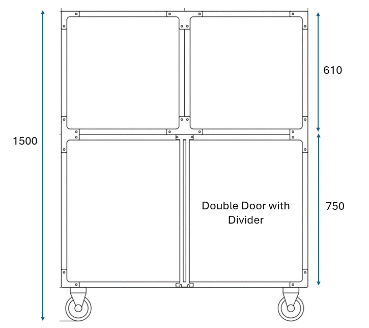 Cage Bank 12041 S/Steel Mobile & Divider - 2 Level