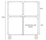 Cage Bank 12041 S/Steel Mobile & Divider - 2 Level