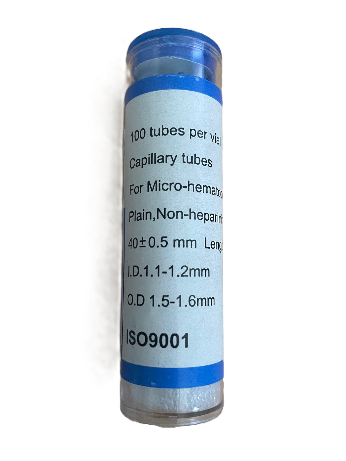 40mm Micro Hema tubes (Blue) Non-Hep