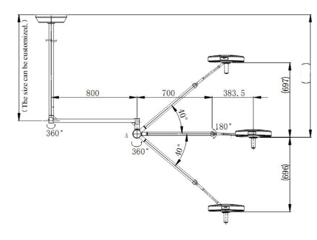 CLED38 LED Ceiling Mounted Procedure Light 100KLUX