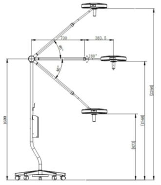 CLED38 LED Mobile Trolley Mounted Procedure Light 100,000 LUX