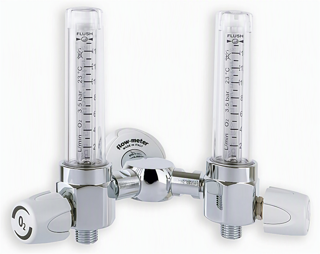 Oxygen Therapy Flowmeter 0-15LPM Dual