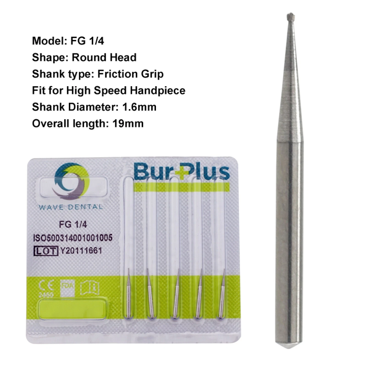 Dental Carbide Bur V1FG1/4 19mm (Pack of 5)
