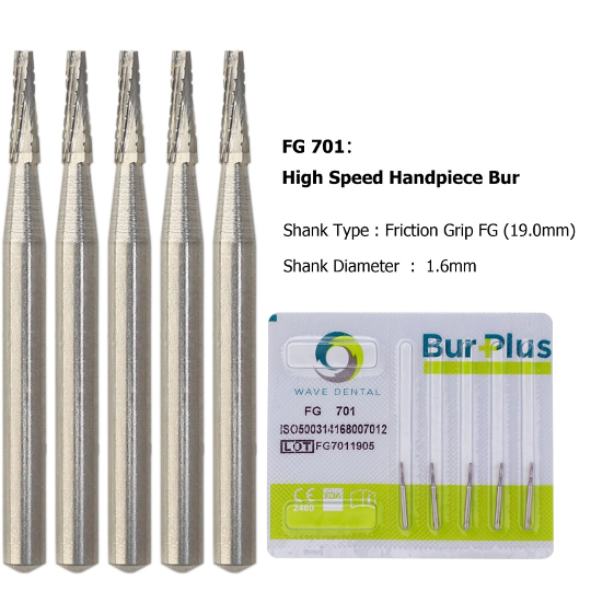 Dental Carbide Burs – 19mm FG (Various Codes Available) - Pack of 5