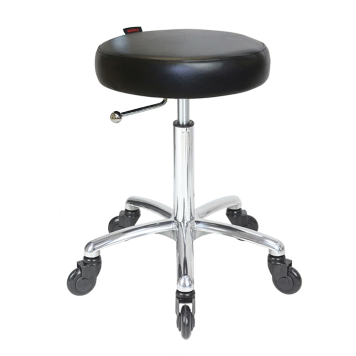 Stool Flat - Black - Chrome Base