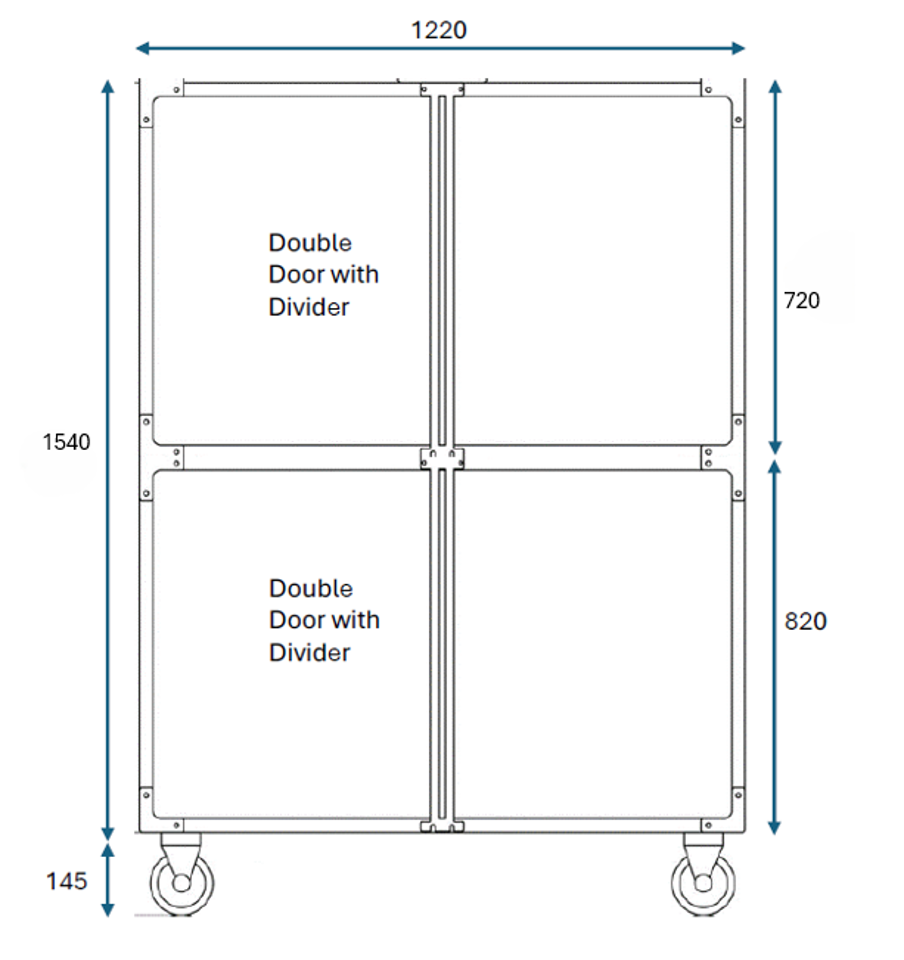 Cage Bank 1120-2 S/Steel Mobile & Dividers