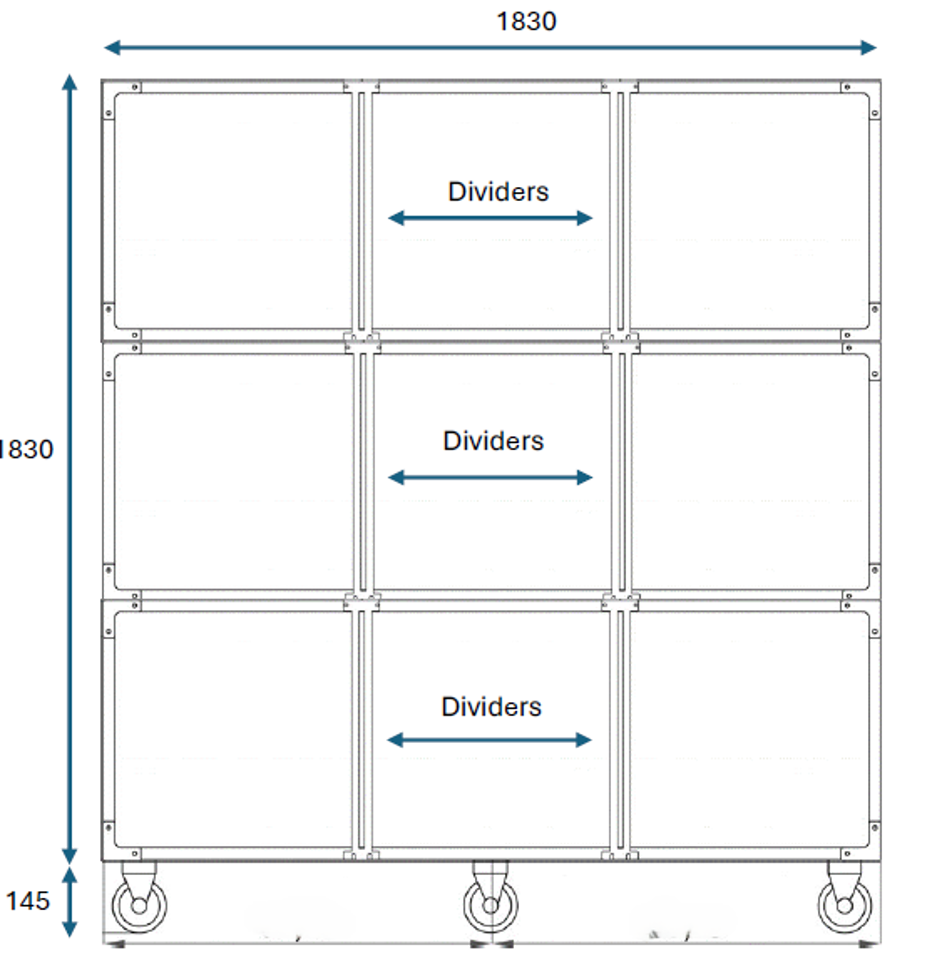 Cage Bank 5180 S/Steel Mobile & Dividers