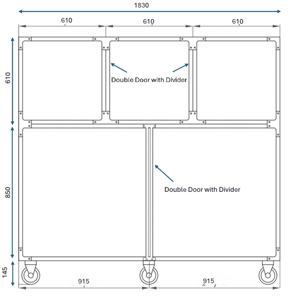 Cage Bank 4180 S/Steel Mobile & Divider