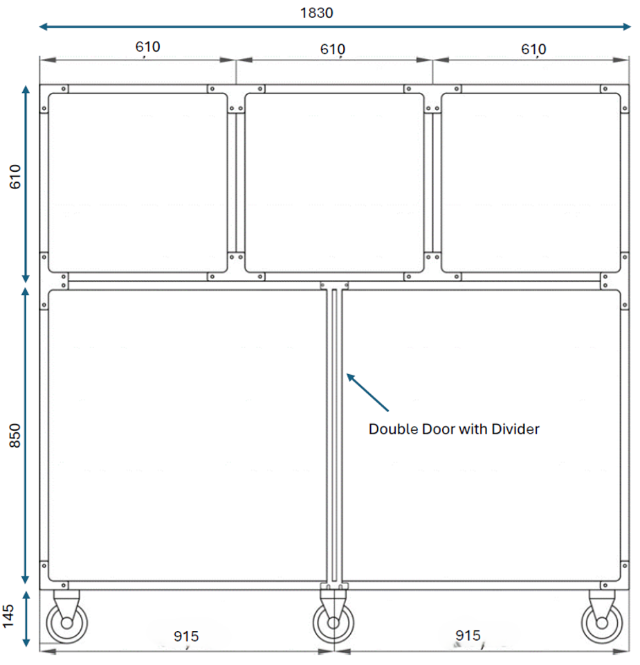 Cage Bank 2180 S/Steel Mobile & Divider