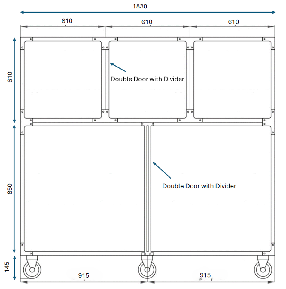 Cage Bank 3180 S/Steel Mobile & Divider