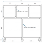 Cage Bank 3180 S/Steel Mobile & Divider