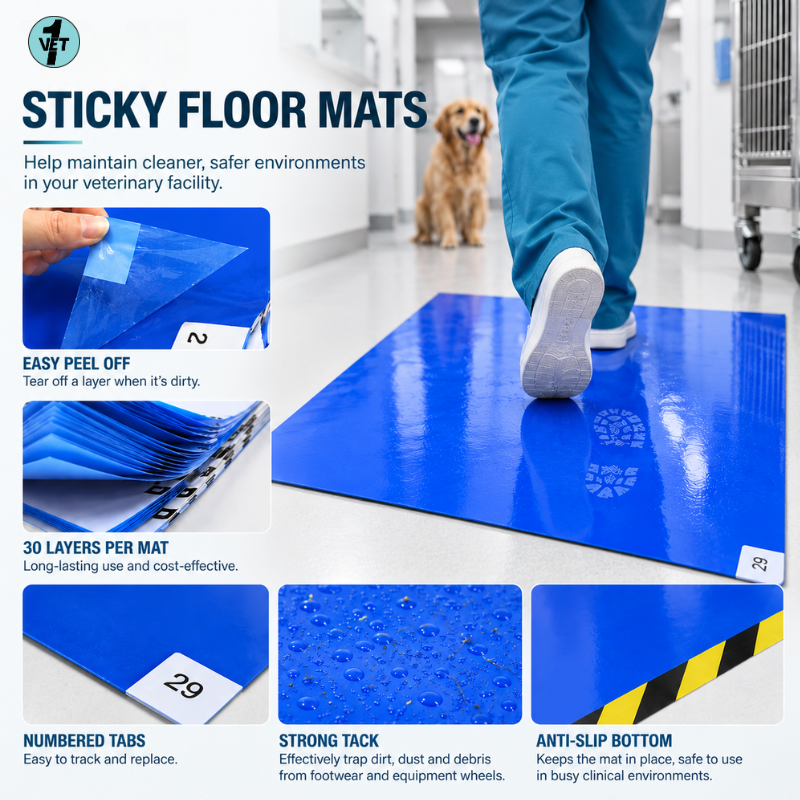 Vet1 Sticky Floor Mat - 30 Sheets