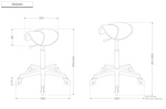 Stool Saddle - Black - Chrome Base