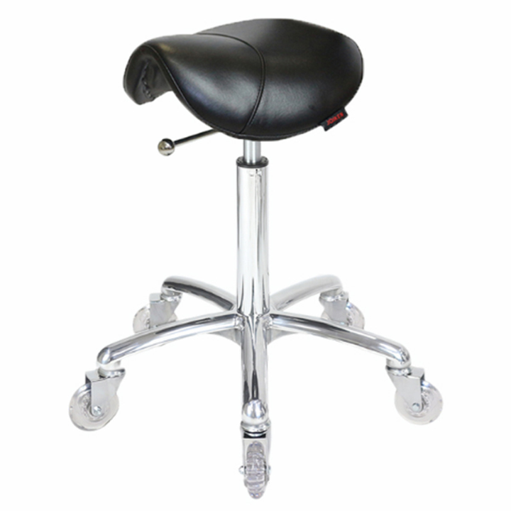 Stool Saddle - Black - Chrome Base