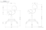 Saddle Stool with Back - Black Upholstery