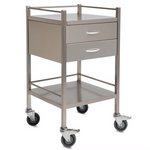S/S Trolley - Single - 2 Drawer 50x 50x90