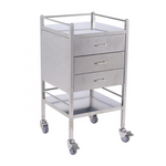 S/S Trolley - Single - 3 Drawer - 50x50x90