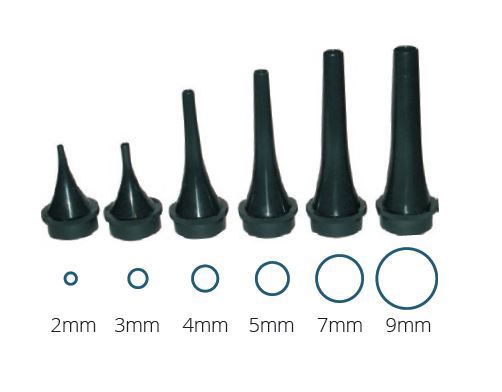 WA Otoscope 3 poly spec 4,5,7 Long Green