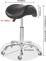 Stool Saddle - Black - Alloy Base