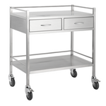 Stainless Steel 2 Drawer Double Trolley