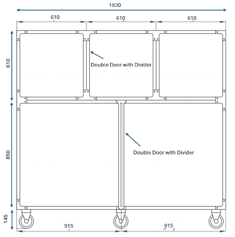 Cage Bank 3180 S/Steel Mobile & Divider