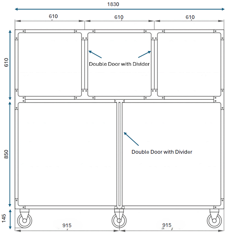 Cage Bank 4180 S/Steel Mobile & Divider