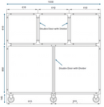 Cage Bank 4180 S/Steel Mobile & Divider