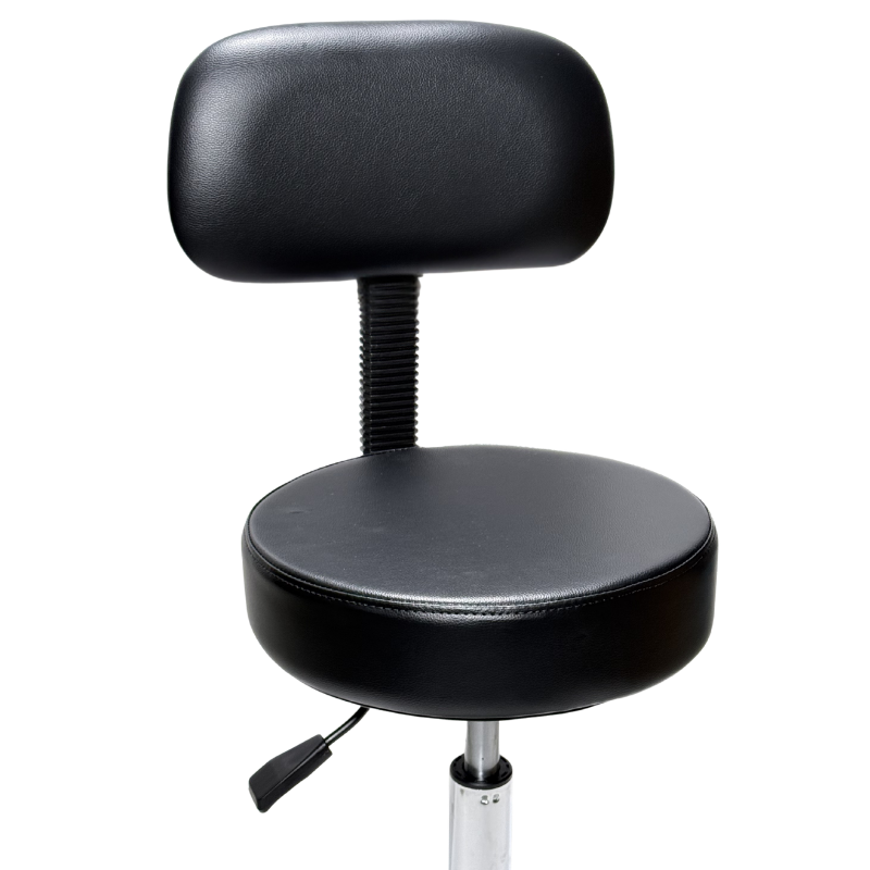 Stool Flat - Black - Alloy Base with Back