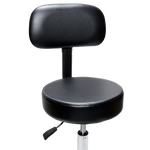Stool Flat - Black - Alloy Base with Back