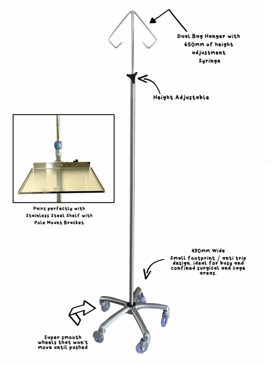 Vet1 Razor Stainless IV Pole