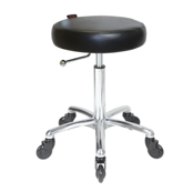 Stool Flat - Black - Chrome Base