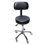 Stool Flat - Black - Alloy Base with Back