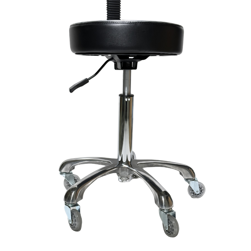 Stool Flat - Black - Alloy Base with Back