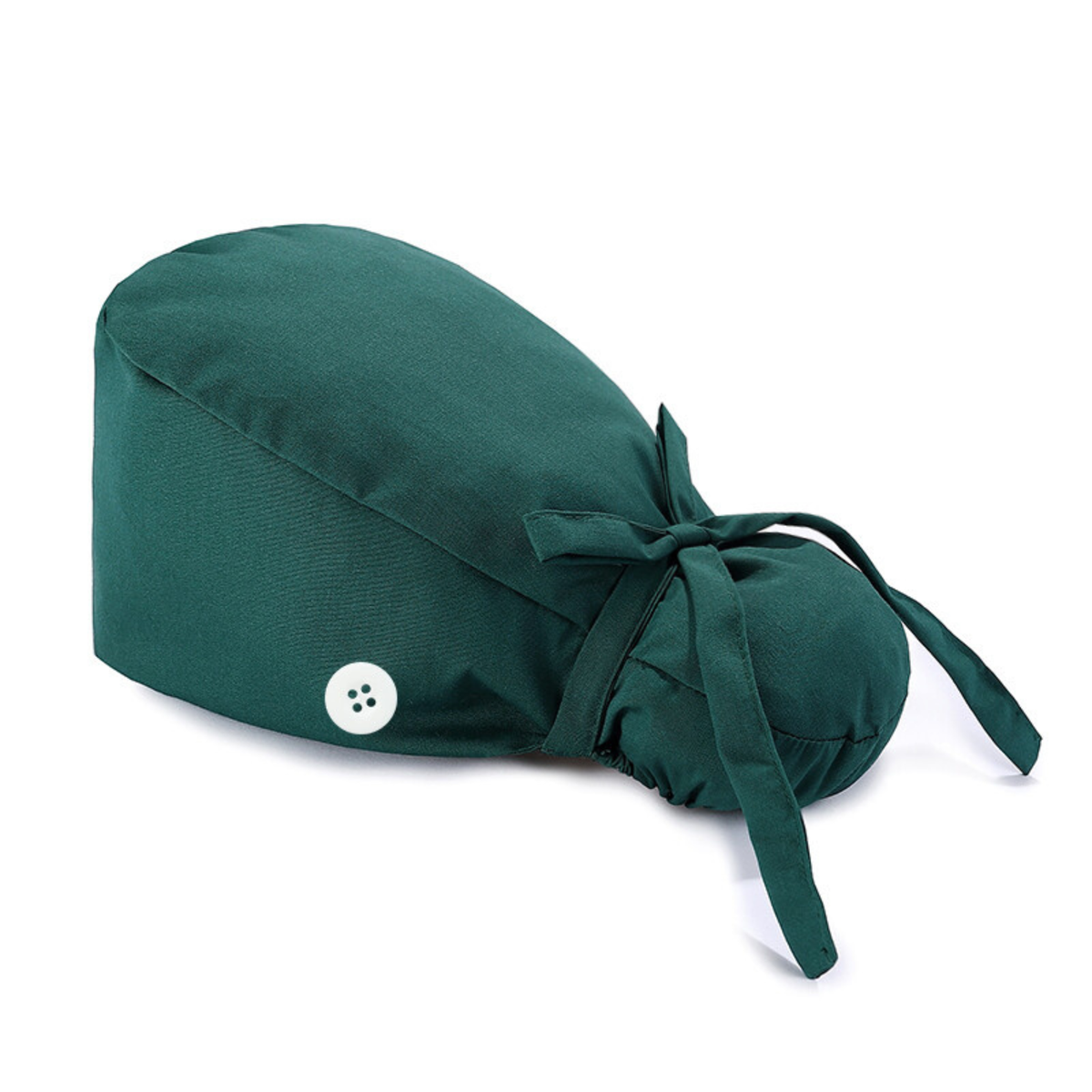 Ladies Ponytail Scrub Cap - Emerald Green