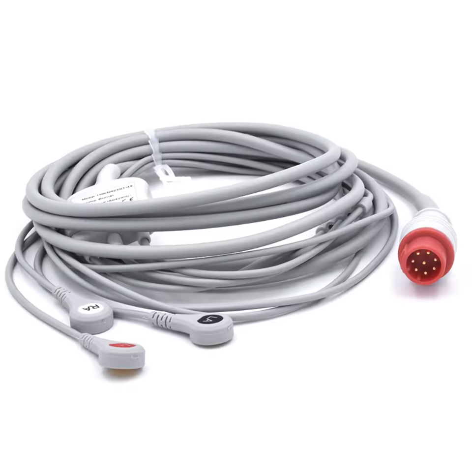 Generic Bionet BM3 ECG Cable 3 Lead 8 Pin
