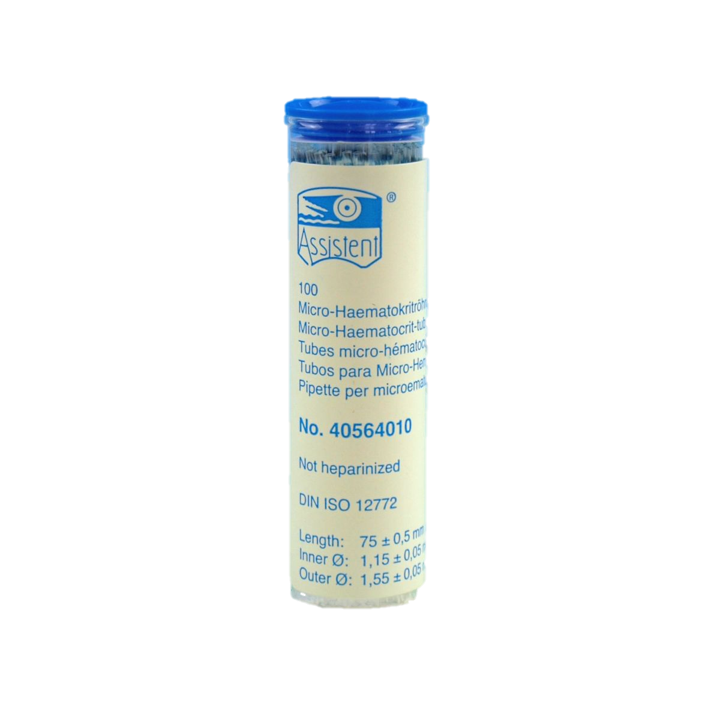 75mm Micro Hematocrit tubes (Blue) Non Heparinized (100)