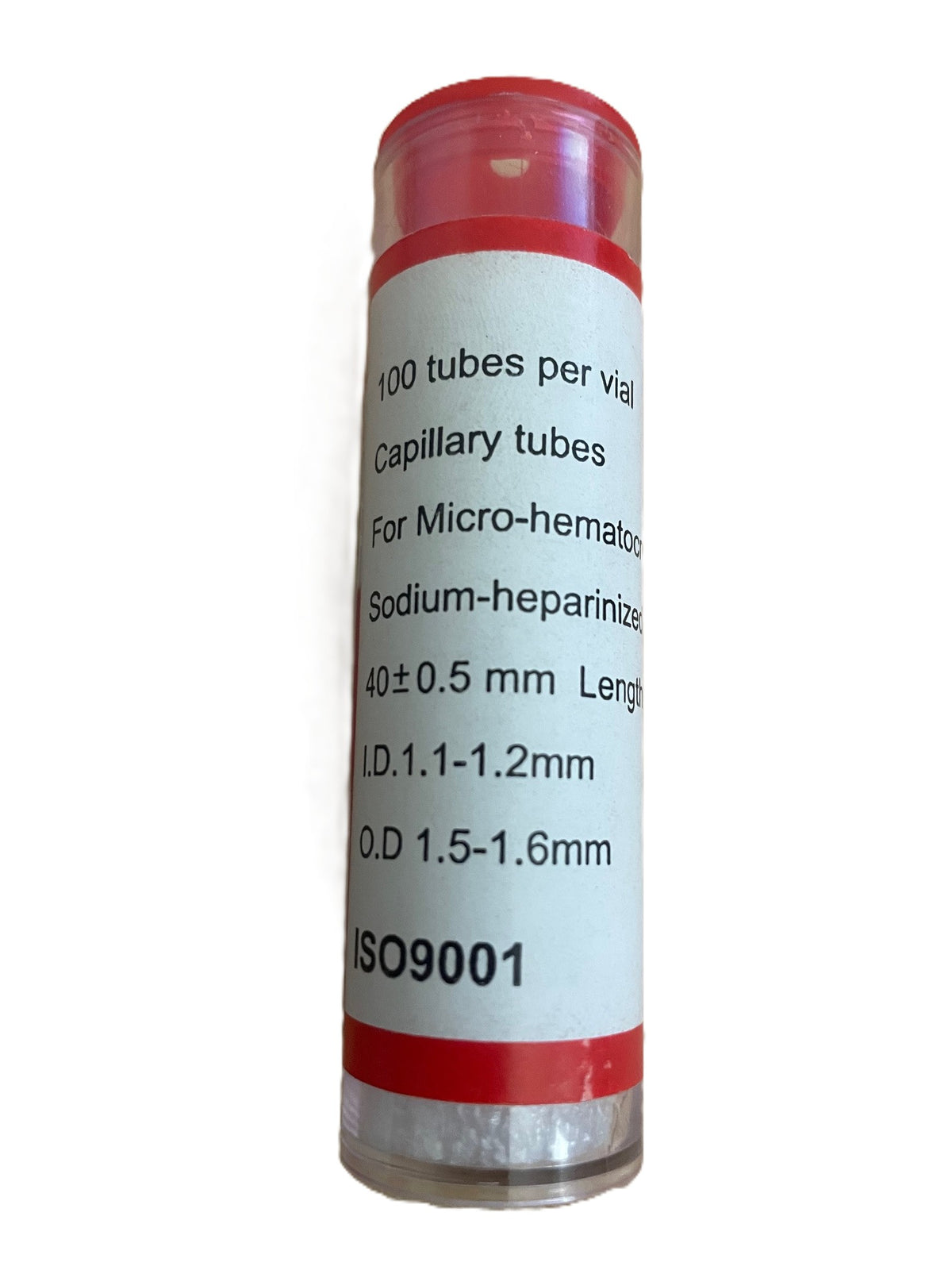 40mm Micro Hema tubes (red) Hep (100)