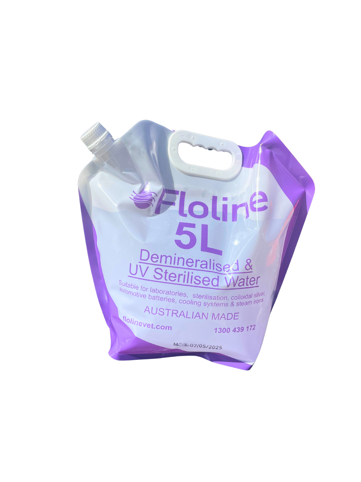 Floline Demineralised UV Sterilised Water 5L Bag