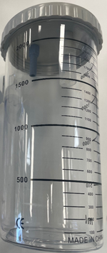 Suction Jar with Lid Complete Polycarbonate 2L