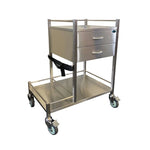 SS Anaes Trolley 2D - 75x50x90 & Shelf