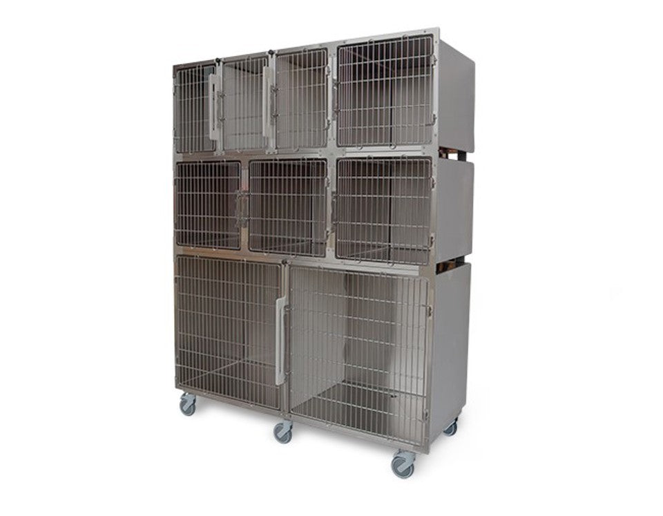 Cage Bank 18093 S/Steel Mobile & Divider - 3 Level