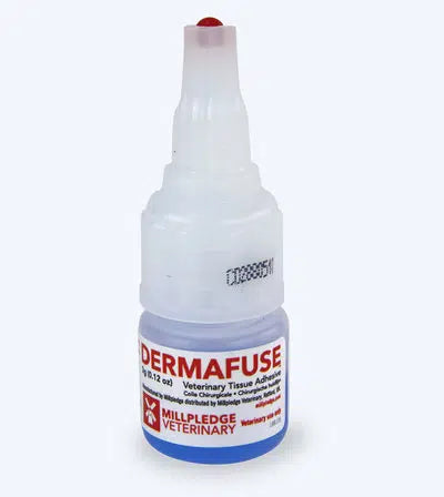 Millpledge Dermafuse Tissue Adhesive 3g bottle with 4 applicators