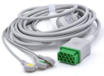 GE ECG Cable, 3leads, snap, IEC