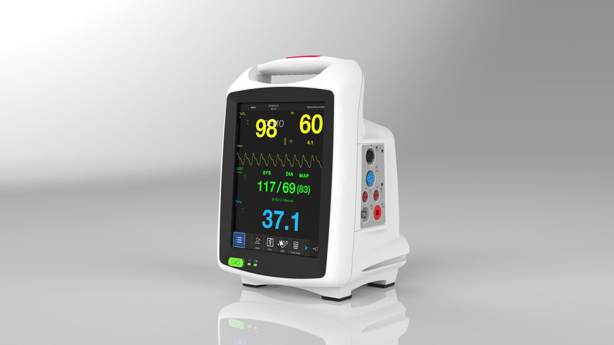 Vet1 Touch 400 - 8" Touch Screen, Masimo, SPO2, Suntech Advantage NIBP, Dual Temp, 3 Lead ECG