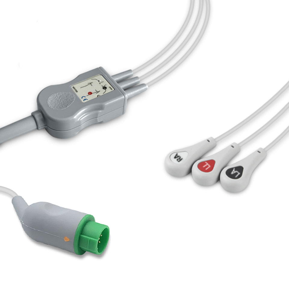 Generic Biolight 3 Lead ECG Cable 12 Pin