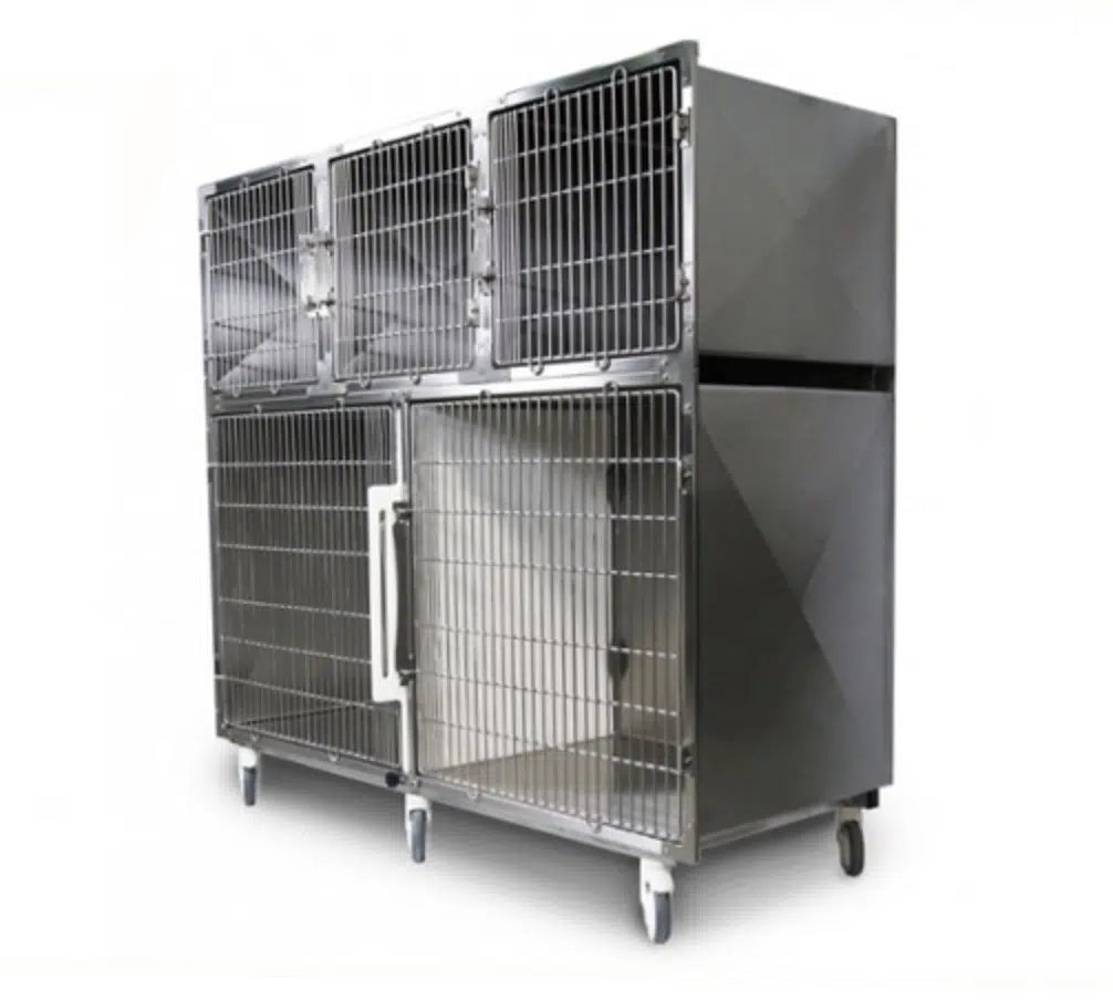 Cage Bank 18051 S/Steel Mobile & Divider - 2 Level