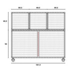 Cage Bank 18051 S/Steel Mobile & Divider - 2 Level