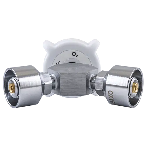 Oxygen supply dual outlet with 1/8 NPT fitting
