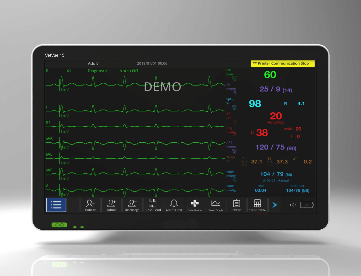 Vitavue 15 Multi-Parameter Veterinary Monitor